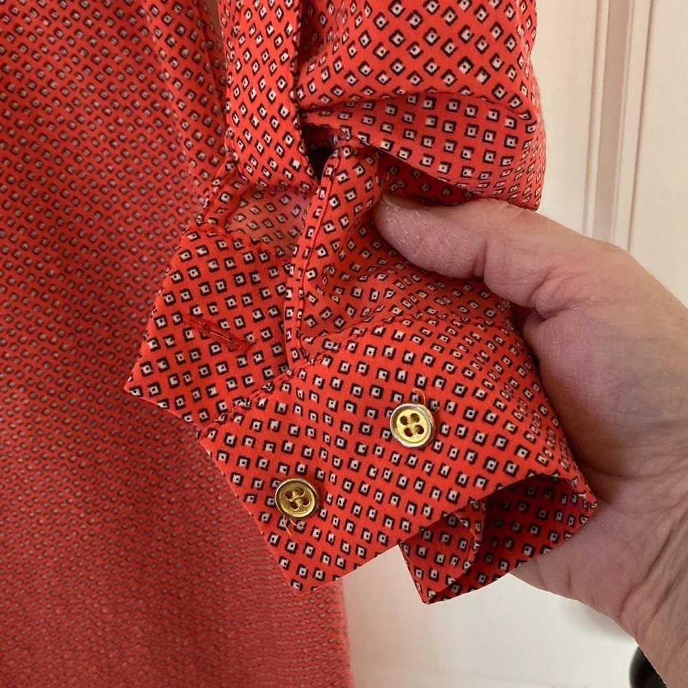 The Limited Womens Ashton Dress Size M Coral 1/2 Button-Up Shirt Dress LS Career